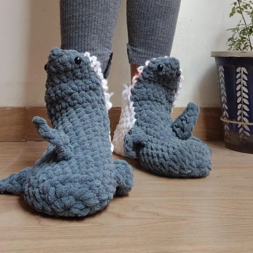 shark socks crochet pattern